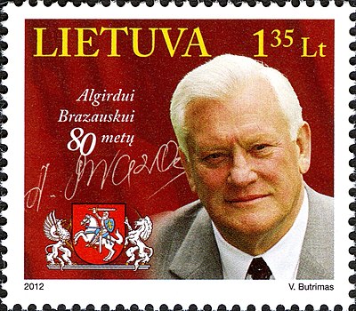 How many terms did Brazauskas serve as the president of Lithuania?